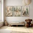 3 Pcs Woodland Animal Nursery Canvas wall art Wild Animals Forest Pictures Wall Decor Paintings hedgehog Bear Deer Watercolor Poster Prints for Boys Girls Room Home Artwork Decoration12inx16in canvas