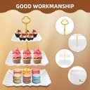 10 Pack Dessert Table Display Set - 4 x Three-Tier Square Cupcake Stands and 6 x Serving Trays, Elegant Tableware for Cakes, Cupcakes, Pastries, and Snacks, Perfect for Parties (White)