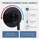 T2901BL Shower Handle Replacement for Moen T2901BL Gibson Posi-Temp Valve Trim Kit, Matte Black Replace Parts Shower Lever Handle Shower Trim Kit for 2510, 2520, 2570, 2590 Valve Required Only Handle