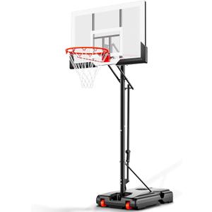 AWII SPORT Basketball Hoop 44 Inch Backboard Protable Basketball Hoop Outdoor, 4.8-10ft Height Adjustable Basketball Goal System for Kids Youth Adults Play in Backyard/Courts/Indoor