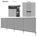 6'x24' Outdoor Privacy Screen FreeStanding, 220GSM Mesh Fencing with Poles Stakes, Privacy Fence Panels for Outside, Temporary Dog Fences for Garden Patio, Gray