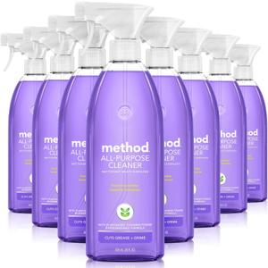 Method All-Purpose Cleaner Spray, French Lavender, Perfect for Most Counters, Tiles and More, 28 Fl Oz, (Pack of 8)