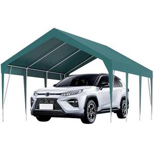 Garvee 13'X20' Carport with Upgraded Frame, Portable Car Canopy with Adjustable Height 9.3-10 FT, Waterproof & UV-Resistant Garage Shelter for Cars, Boats, Truck
