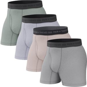 Pair of Thieves Men Every Day Kit Boxer Briefs | Underwear for Men | Soft, Tagless, Cotton Spandex Blend | Moisture Wicking (Large, Assorted) 4 Pack