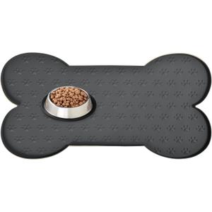 Dog Food Mat Anti-Slip Silicone Bowl Mats for Food and Water, Thicker Pet Placemat Waterproof Cat Feeder Pad with High-Lips Prevent Messy Spills to Floor Suitable for Medium and Small Pet