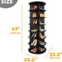 SpaceAid 7 Tier Rotating Shoe Rack Tower, Spinning Shoe Display Lazy Susan, Revolving 360 Shoe Rack Storage Round Carousel, Vertical Handbag Rotate Shoes Closet Organization (7-Tier Black)