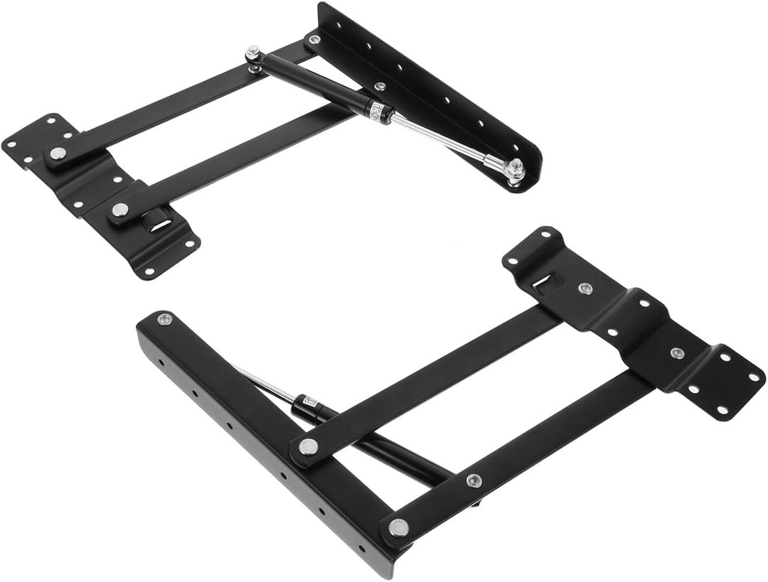 POPETPOP 1Pair Lift Up Coffee Table Mechanism Pneumatic Hydraulic Spring Hinge Support for Tea Table Folding Stand Smooth and Silent Operation Finish Heavy Duty