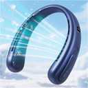 Portable Neck Fan, Hands-Free Bladeless Fans, 360Airflow, 4000 mAh Battery Operated Wearable Personal Fan, Twistable, Rechargeable Fans for Outdoor Indoor, Birthday Gifts for Men Women (Blue)
