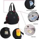 NOTAG Casual Backpack Purse for Women Shoulder Bag Waterproof Nylon Anti-theft Large Purse Shoulder Hobo Bags Travel Work (Black-S) (Black)