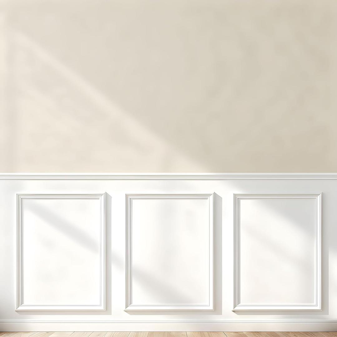Peel and Stick Wainscoting Panels, 3 Set 20"x27" Wall Molding + 2pcs Chair Rail Trim, Pre-Cut Self Adhesive Premade Molding Panel for Bathroom Hallway Door Nursery Wall, Ready to Assemble, 20"x27" + 39.4"x2 Trim Set