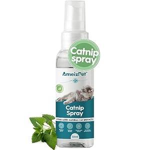 AmeizPet Catnip Spray for Cats, Cat Scratching Sprays, Transparent Cat & Kitten Behavior Spray 50 ml (1.69 Oz)