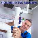 2 Pack PVC Ball Valve 1-1/4inch, PVC Water Pipe Shut Off Valve 1-1/4'' with Double Socket Full Flow Port, Schedule 40 Plastic Control Valve for Commercia, Swimming Pool, Irrigation System