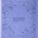 COFICE Recipe Book to Write in Your Own Recipes, 8.5x9.5 Recipe Ring Binder with PU Faux Leather Cover, 4x6 Cards and Tabbed Dividers, Purple