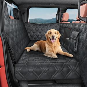 Truck Back Seat Extender for Dogs  Waterproof Full Size Pickup Pet Seat Cover with Door Protection, Hard Bottom Holds 400 lbs Dog Hammock for F150, RAM 1500 & More