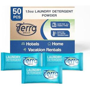 Terra Breeze Laundry Detergent Powder - 1.5 oz Individually Wrapped Packet (Case of 50)