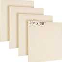 Aodaer 4 Pack Wood Panels 30 x 30 Inch Wooden Panels Canvas Unfinished Craft Wood Boards Panel for Art Crafts Acrylic and Oil Painting Pouring DIY Projects