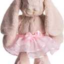 Precious Dilly Dudu 10" Ballerina Softest Plush Bunny Rabbit Pink Tutu Beige