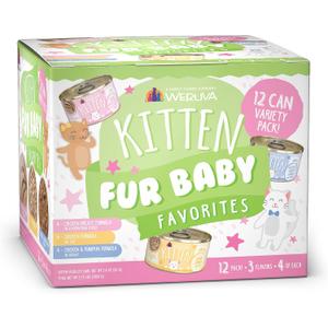 Weruva Kitten, Fur Baby Favorites Variety Pack, 3oz Can (Pack of 12) (EXP 06/27/28)