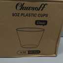 Clawsoff 9 oz Clear Plastic Cups, 300 Pack Disposable Fancy Cup for Wedding, Cocktail Cups 9 Ounce, Bulk Clear Plastic Tumblers for Iced Coffee, Cold Beverage