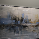 Abstract Wall Art Blue and White Reflection Large Size Framed Artwork Wall Decor Canvas Painting Stretched Canvas Wooden for Living Room Bedroom Office Home Decor Frame ready for hanging 30"x60"