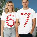 Valentines Shirts for Couples Matching 67 Hearts T-Shirt Six Seven Tee Tops (White, XS)