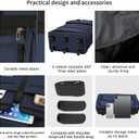 130L Expandable Luggage, 40 Inch Suitcase with Wheels, Collapsible Luggage with Wheels, Rolling Duffle Bag with wheels,Foldable Suitcase with2Handle Wrap 2Fixing Straps 1Shoulder Strap (Blue), Large