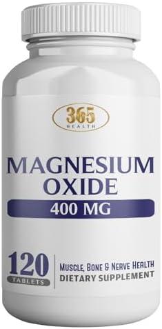 Magnesium 400mg [High Potency] Supplement – Magnesium Oxide for Immune Support, Muscle Recovery, Leg Cramps and Relaxation 120 Tablets-USA Made Set of 2, Exp Date: 11/2027