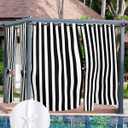 Striped Outdoor Curtains for Patio Waterproof Weatherproof,Black and White Outdoor Curtains,Sun Blocking Privacy Grommet Outside Curtains Weighted Drapes for Gazebo Porch Pergola,2 Panels,54W x 108L
