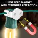110PCS Magnetic Christmas Light Clips, C7/C9 Christmas Light Clips, Extra Strong Magnetic Christmas Lights Hooks for String Light Outdoor Patio Lighting, Metal Surface Roof Fence Railing Gutter, Clear (110PACK)