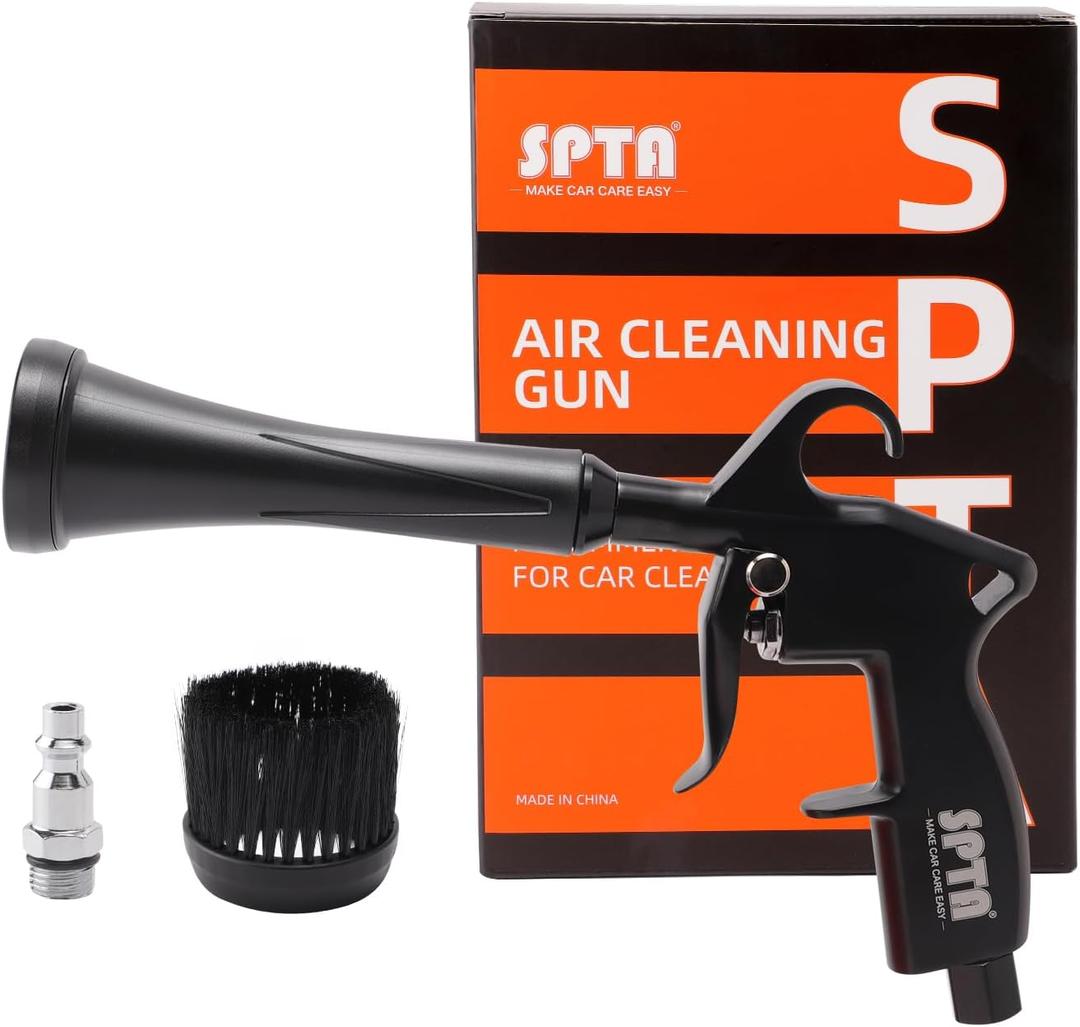 SPTA Car Cleaning Gun, Car Blow Gun Trumpet Head High Pressure Dryer Blow Gun, Car Cleaning Air Gun Kit, Vortex Air Cleaning Tool for Quickly Blasts Dirt and Dust from Surface