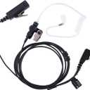 Covert Acoustic Tube Walkie Talkie Earpiece Surveillance Headset with Mic Compatible with 2 Pin Kenwood Two Way Radio