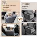 Small Dog Car Seat - Portable Center Console Puppy Booster Seats, Support Pet Up to 11lbs, Adjustable Width Travel Carseat for SUV, Truck, Removable for Cleaning (Dark Grey)
