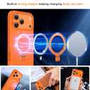 ZHK Liquid Silicone Designed for iPhone 17 Pro Case with Magnet Stand, [Precise Camera Lens Protection][Mil-Grade Drop Shockproof][Soft Anti-Scratch Microfiber Lining] Slim Fit Cover, Orange