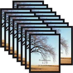 Giftgarden 8x10 Picture Frame Black Set of 16, Lightweight 8 by 10 Photo Frames Bulk for Gallery, Office, Living Room Wall Hanging and Tabletop Display