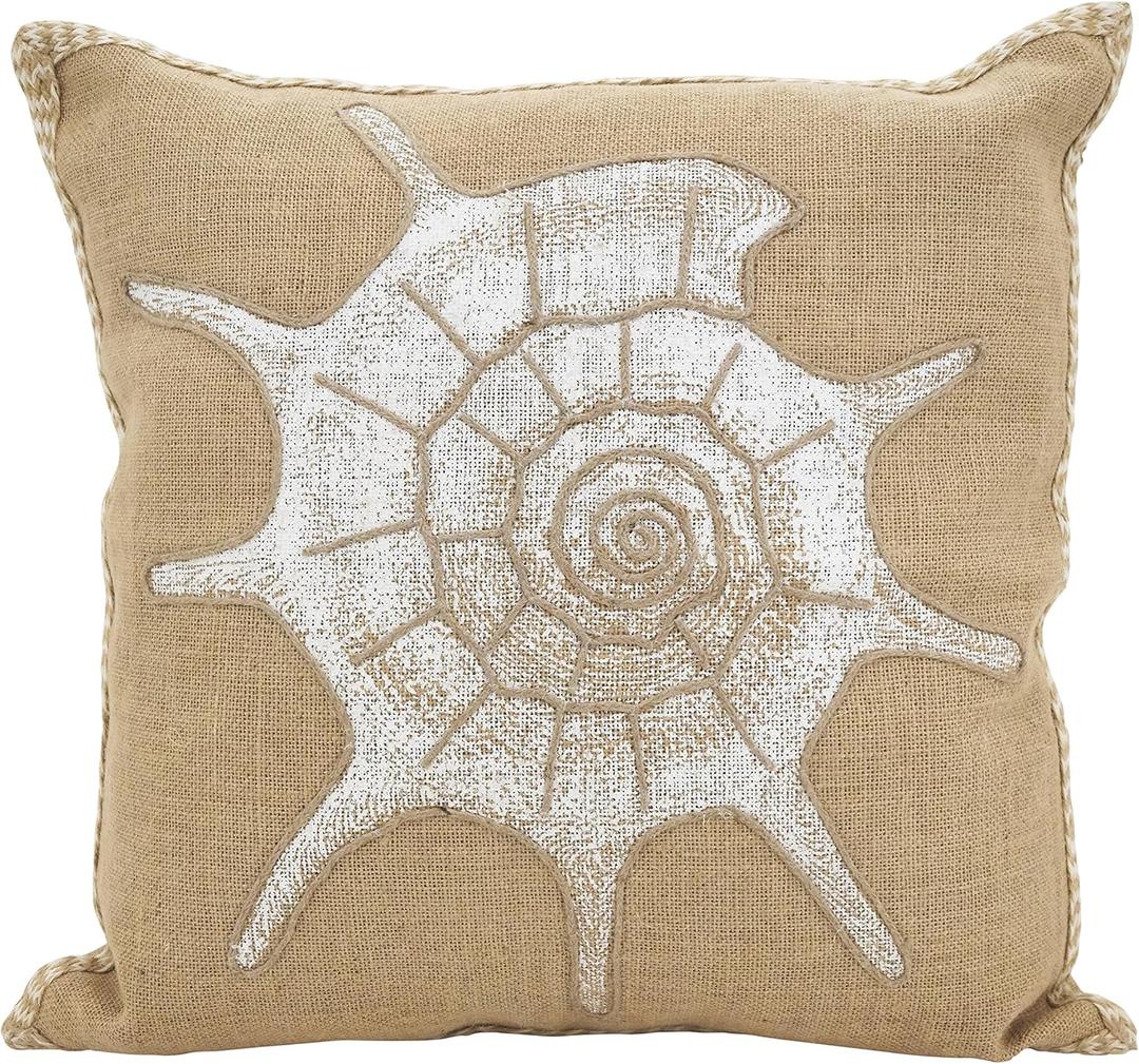 SARO LIFESTYLE Neptunian Collection Down Filled Shell Throw Pillow/, Shell, 20" (5443)