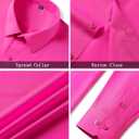 Mens Grade 3.5 Wrinkle-Resistant Dress Shirts Men's Long Sleeve Button Down Work Shirt for Men (Pink, M)