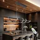 Electroplated Chrome Twisted Color Changing Dimmable LED Pendant Chandelier, 39.4in