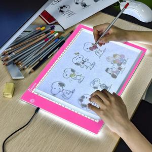 XIAOSTAR Light Box Drawing Pad, Tracing Board with Type-C Charge Cable and Brightness Adjustable for Artists, AnimationDrawing, Sketching, Animation, X-ray Viewing (A4-Pink)