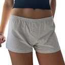 Womens Y2K Pajama Shorts Low Waist Striped Floral Lounge Boxers Pj Bottoms Comfy Sleep Shorts S