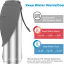 URPOWER 27 Oz Large Dog Water Bottle, Double Wall Insulated Stainless Steel Dog Travel Water Bottle Leak Proof Portable Pet Water Dispenser BPA-Free Drinking Bowl for Dog Outdoor Walking, Hiking