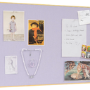 Fabric Bulletin Board 40x30 inches, Golden Aluminum Framed Wall Pin Board