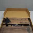 C Table, Premium Solid Acacia Wood, Adjustble Hight and Tablet Holder, Side Tabel for Sofa and Bad (Walnut Medium Brown)