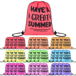 36 Pcs School's out for Summer Bags Bulk End of School Year Party Gifts from Teacher Drawstring Bags Bulk for Students School Gifts Summer Party