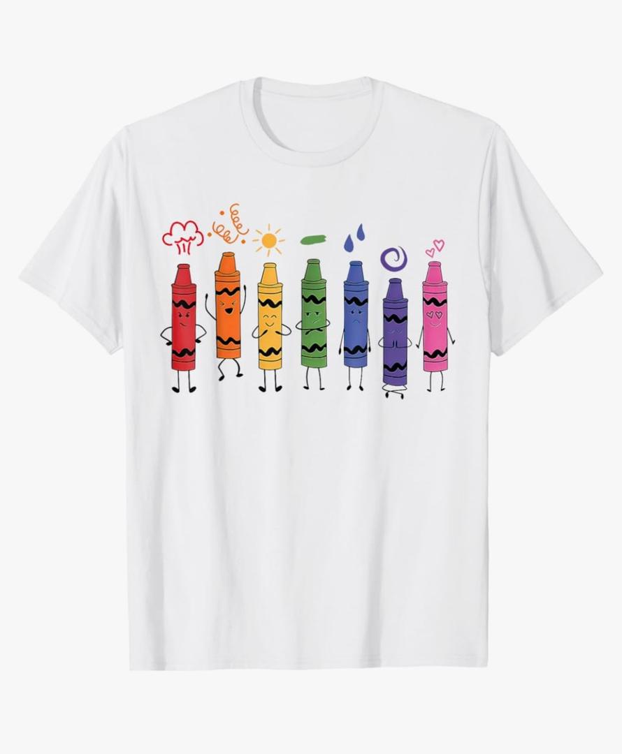 Mood Color Crayons Teacher T-Shirt, 4XL