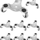 QWORK 8 pcs 6" Steel Tri-Dolly, 200 lbs Load Capacity, Great for Moving Furniture & Appliances