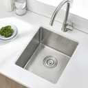 Stainless Steel Undermount Bar Sink, 15 x 17 Inches Small Wet Bar Undermount 16 Gauge SUS304 Brushed Nickel Single Bowl Outdoor Kitchen Sink, 15"x17"x10"