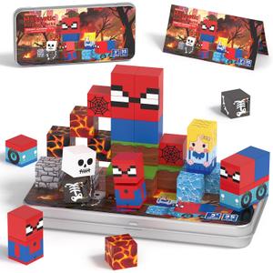 35PCS Magnetic Blocks Travel, STEM Educational Mini Magnetic Blocks with Portable Iron Box, Christmas Birthday Gifts for Boys & Girls Ages 3 4 5 6 7 8, Spider