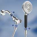 Filtered Shower Head with Handheld, High Pressure 9 Spray Setting Showerhead with Filters, Filter Hard Water with Hose, Remove Chlorine, Power Wash Clean Tub (Chrome & Black)