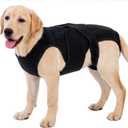 Dog Back Brace for IVDD & Spinal Recovery, Adjustable Breathable Support Vest Dog Lumbar Protector Helps Pain Relief, Pet Surgical Suit for Back Disease Prevention, Black 2XL (XX-Large)