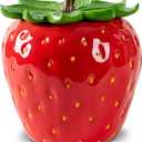 dgudgu Strawberry Candy Jar With Lid Red Candy Container Ceramic Candy Jar With Lid For Candy Buffet